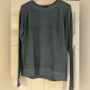Prana Slate Blue Waffle Knit Pullover